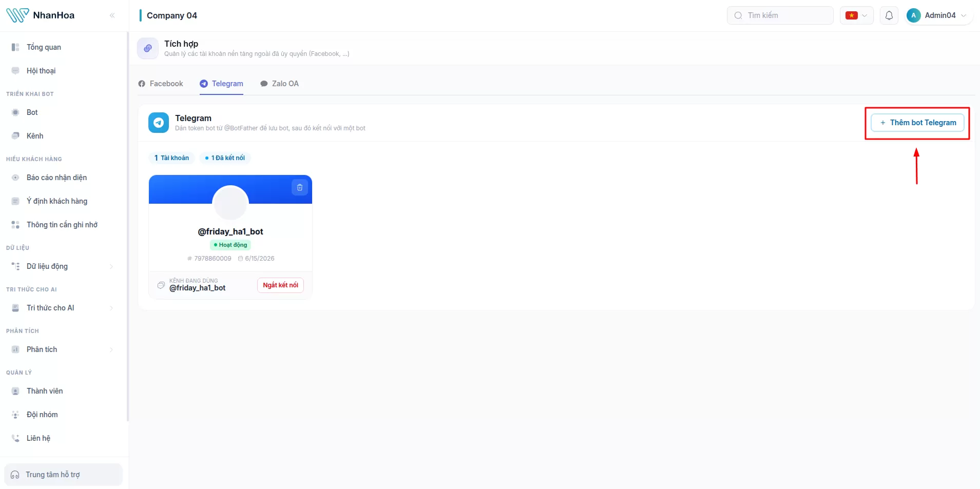Tích hợp Telegram