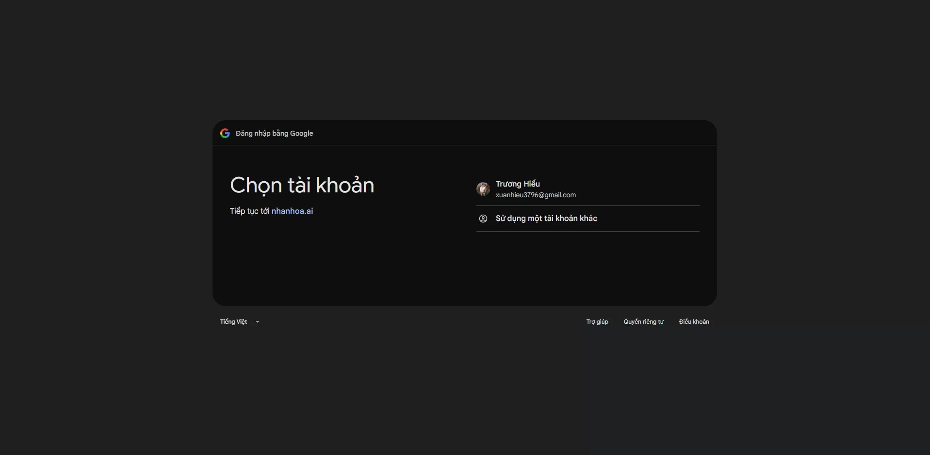 Đăng nhập bằng Google